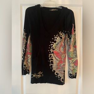 Ed Hardy v neck light weight sweater